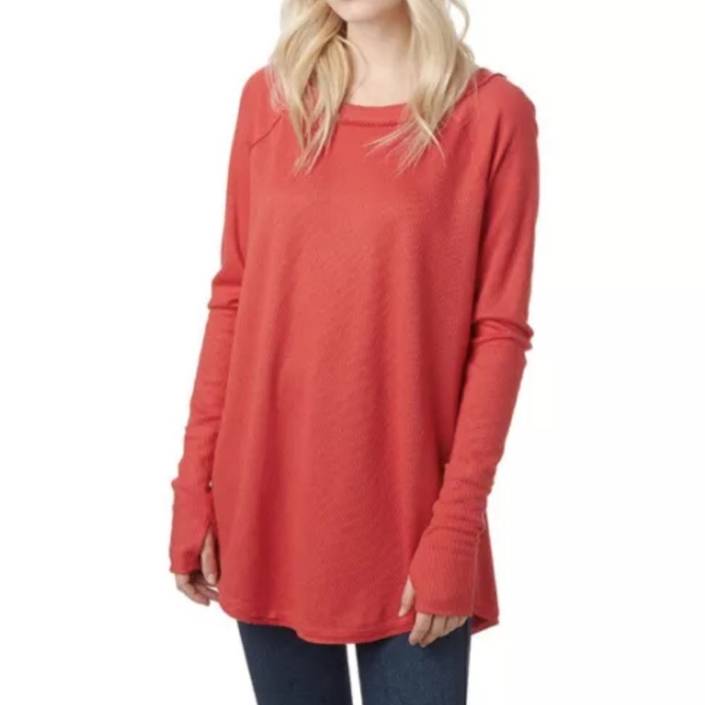 We The Free Red Long Sleeve Top